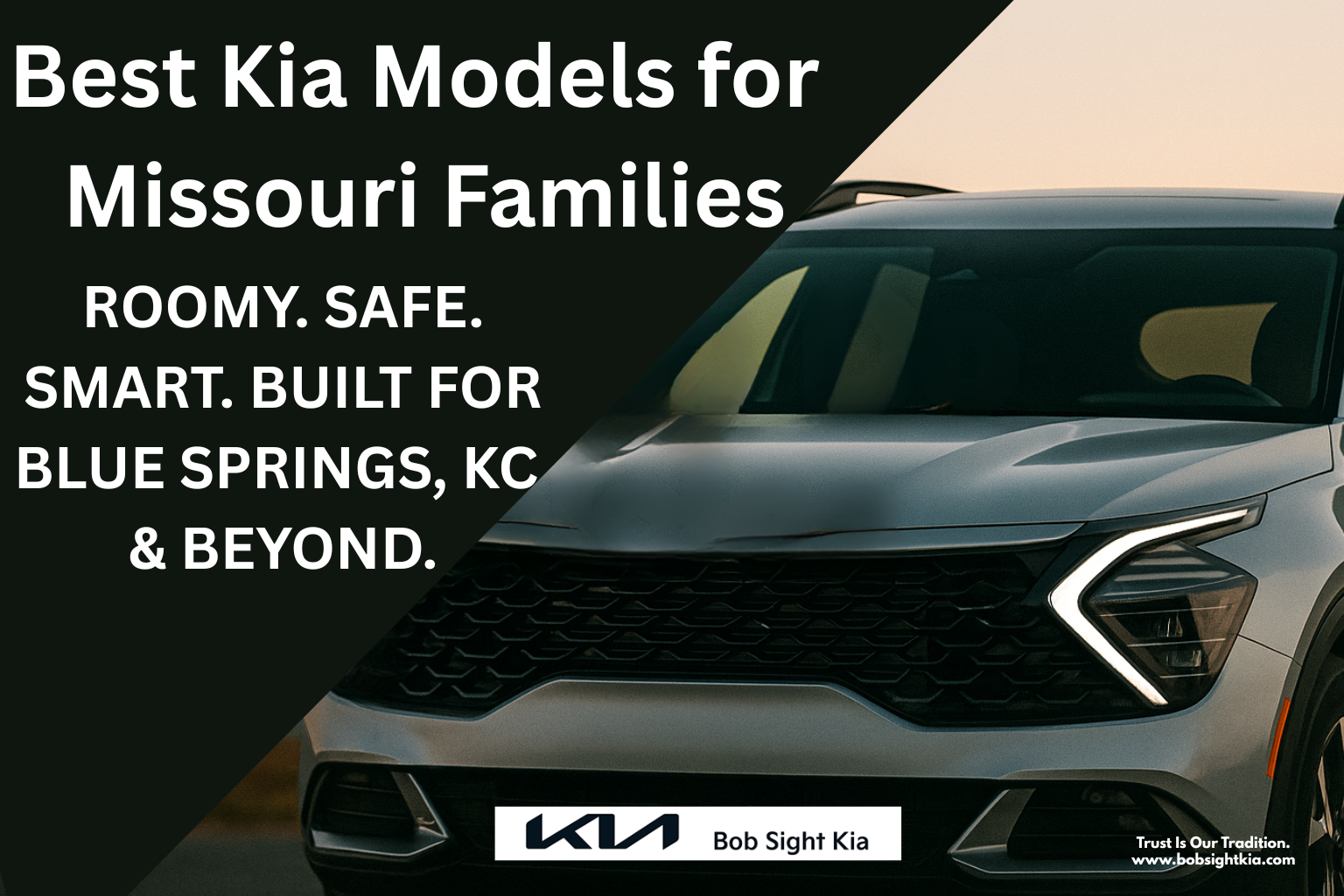 Family loading Kia SUV outside Bob Sight Kia in Independence, MO