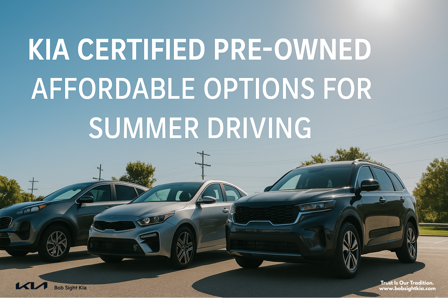 Family enjoying a summer drive in a Certified Pre-Owned Kia from Bob Sight Kia in Independence, MO