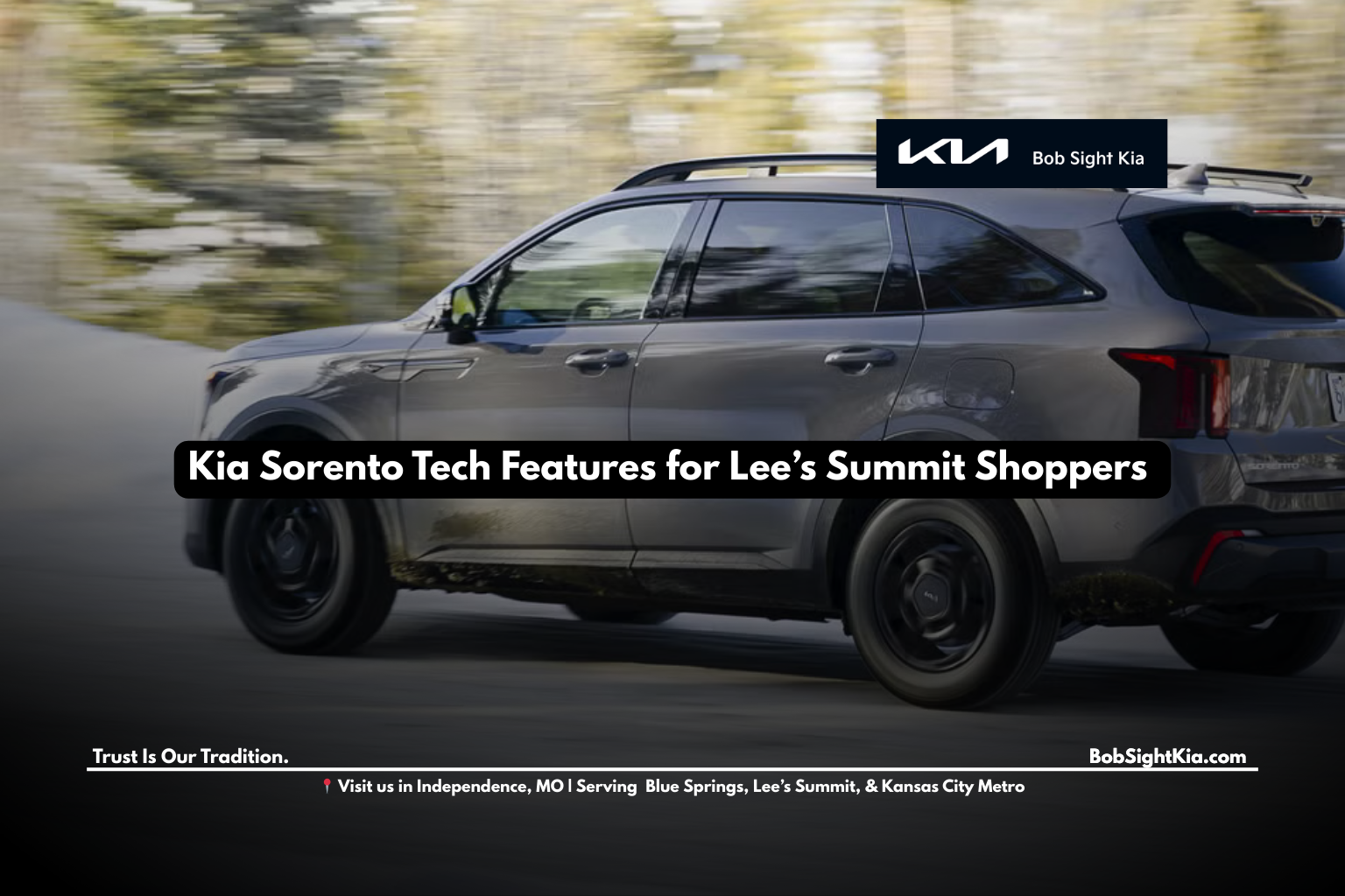 Kia Sorento SUV showcasing technology features for Lee’s Summit shoppers at Bob Sight Kia Independence