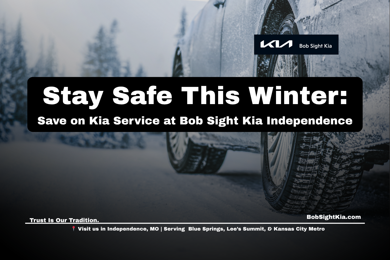 Kia SUV after receiving winter maintenance service at Bob Sight Kia Independence Missouri