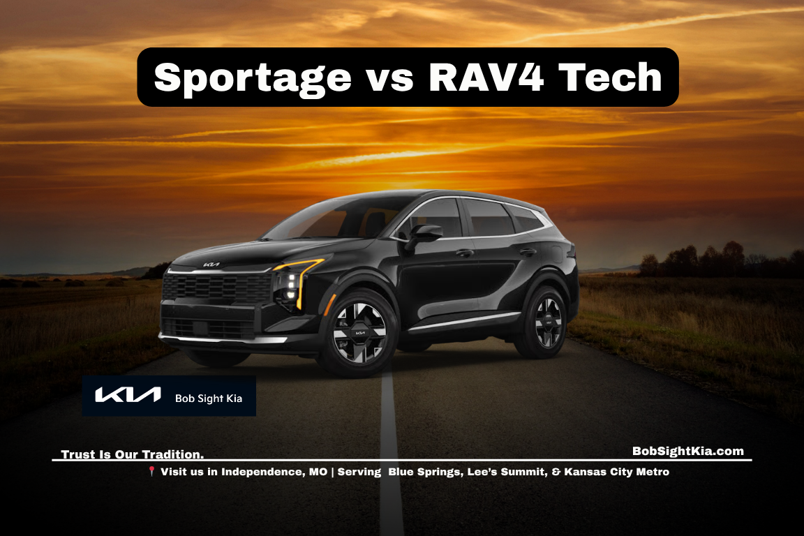 2026 Kia Sportage vs Toyota RAV4 technology comparison in Kansas City Metro at Bob Sight Kia in Independence Missouri