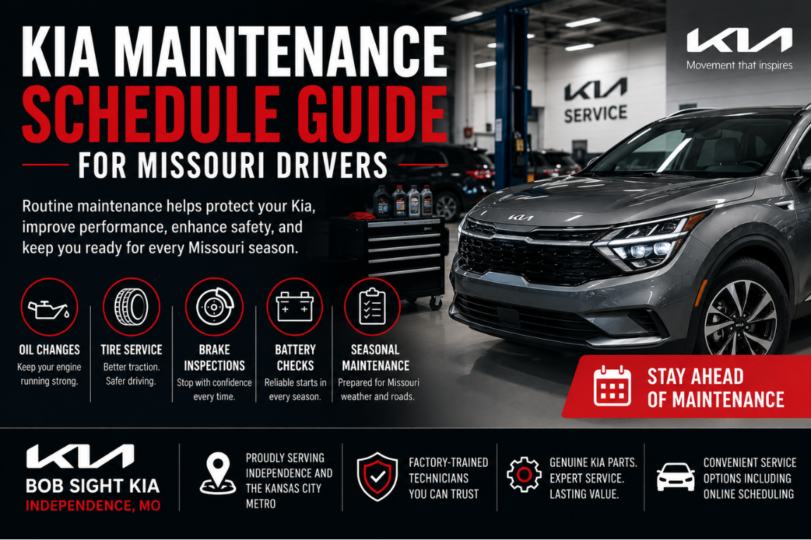 Kia maintenance schedule guide for Missouri drivers at Bob Sight Kia in Independence Missouri