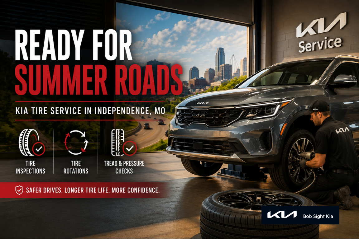 Kia tire service in Independence Missouri at Bob Sight Kia for summer highway driving preparation for Kansas City drivers