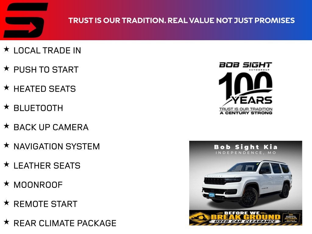 Used 2023 Jeep Wagoneer Series II with VIN 1C4SJVBP0PS569586 for sale in Kansas City