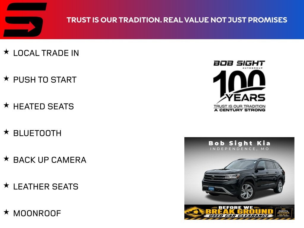 Used 2021 Volkswagen Atlas SE w/Tech with VIN 1V2KR2CA4MC508294 for sale in Kansas City