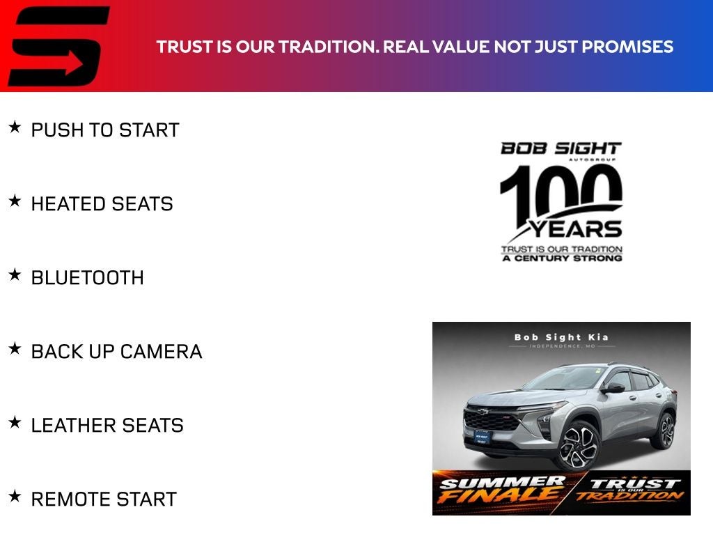 Used 2024 Chevrolet Trax RS with VIN KL77LJE20RC134179 for sale in Kansas City