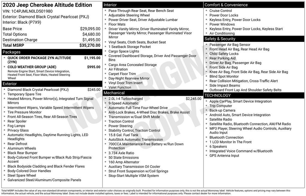 2020 Jeep Cherokee Latitude Plus