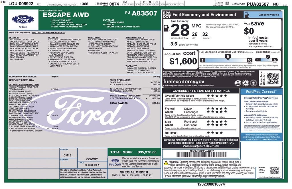 2023 Ford Escape Active