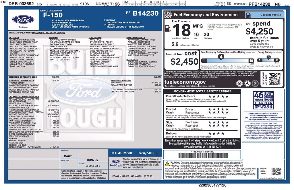 2023 Ford F-150 Tremor