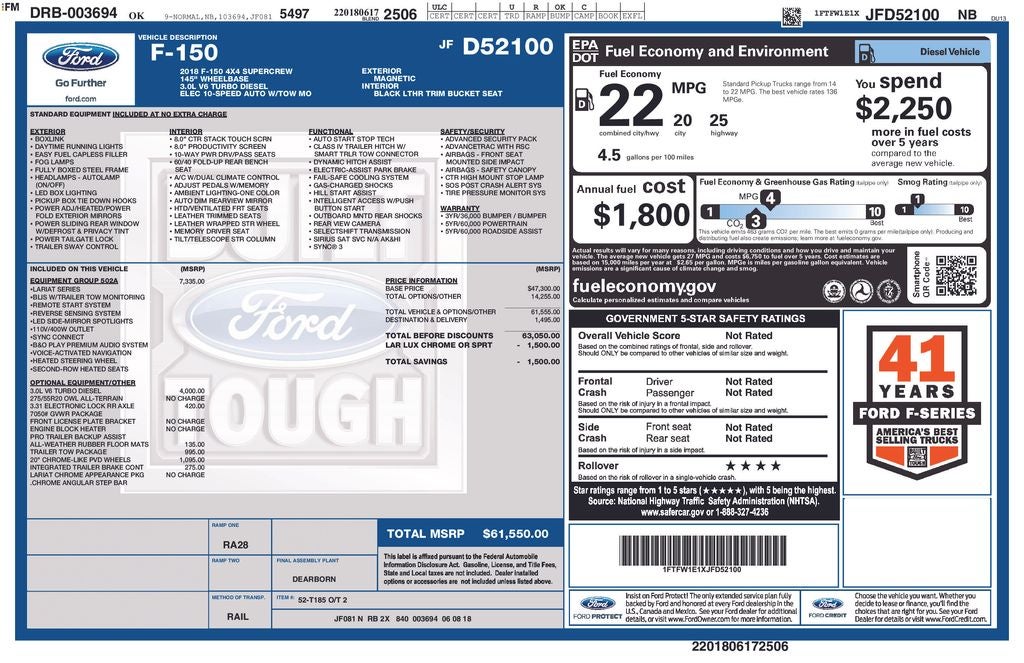 2018 Ford F-150 Lariat