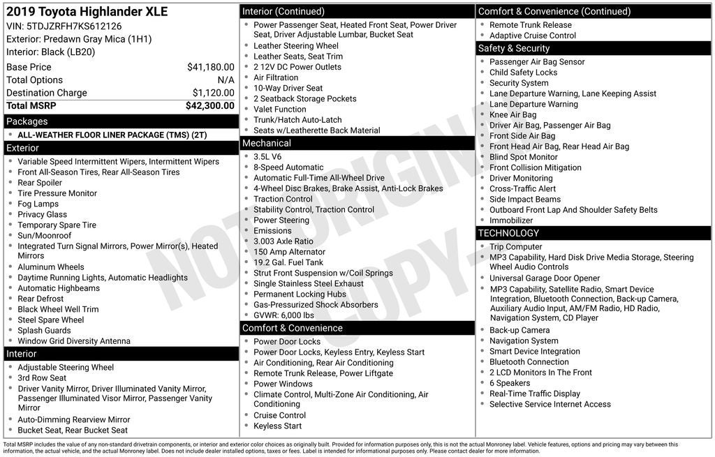 2019 Toyota Highlander XLE