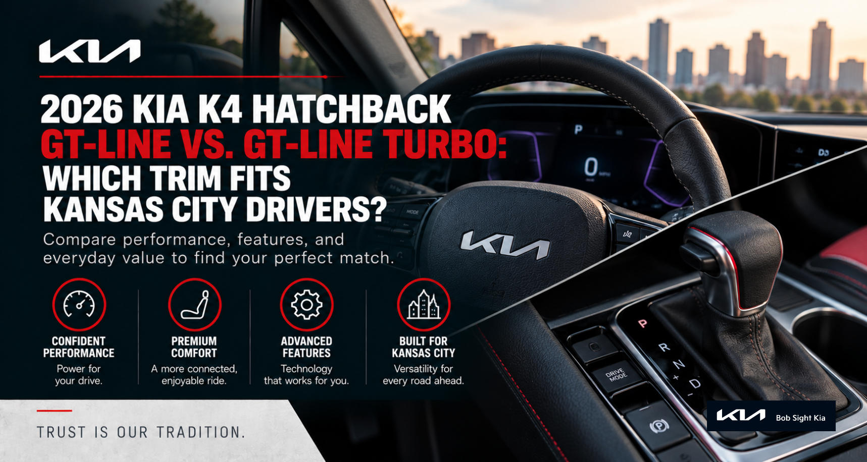 2026 Kia K4 Hatchback GT-Line and GT-Line Turbo comparison for Kansas City drivers at Bob Sight Kia
