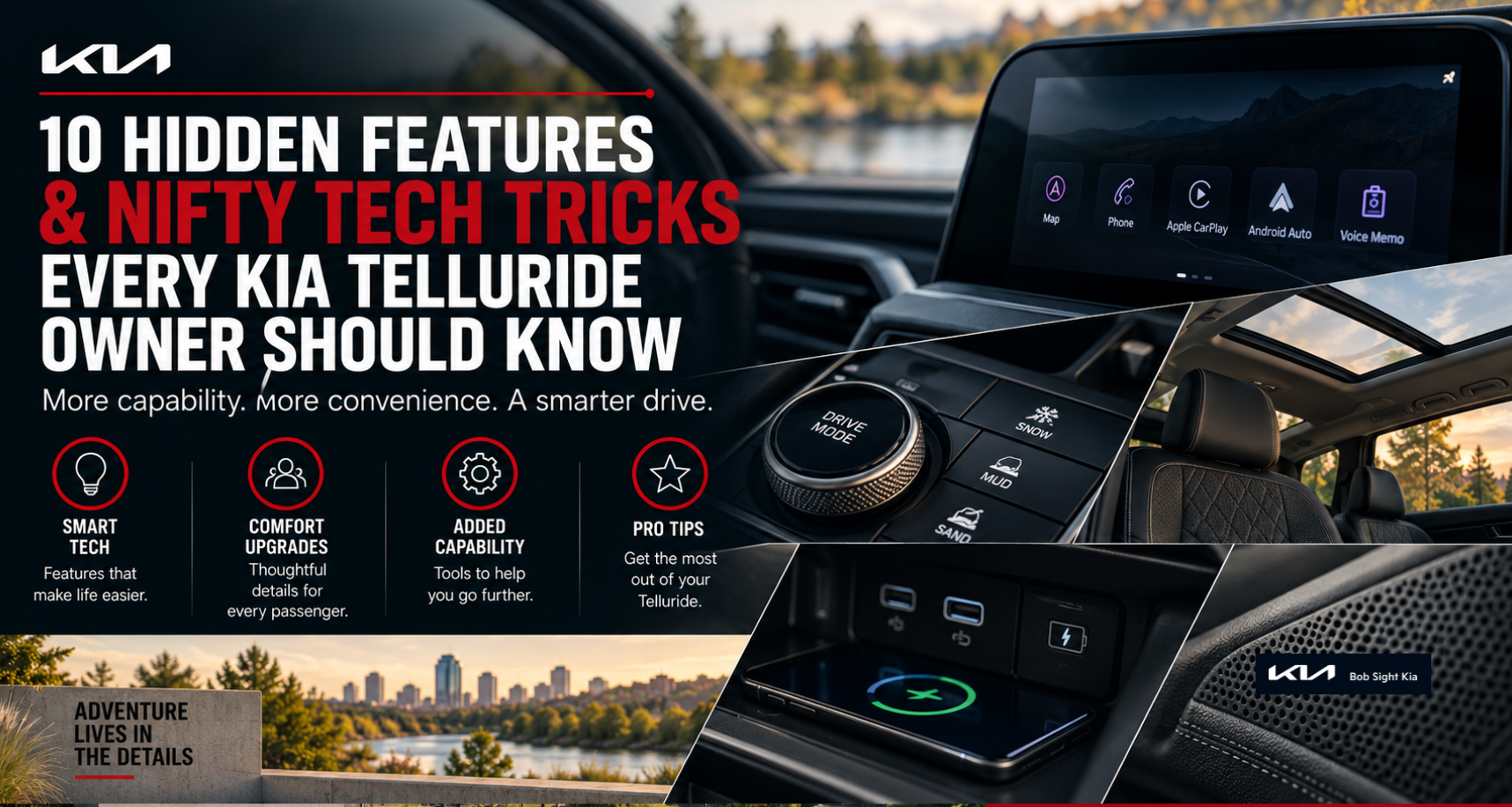 2027 Kia Telluride interior technology and convenience features for owners near Bob Sight Kia in Independence, Missouri