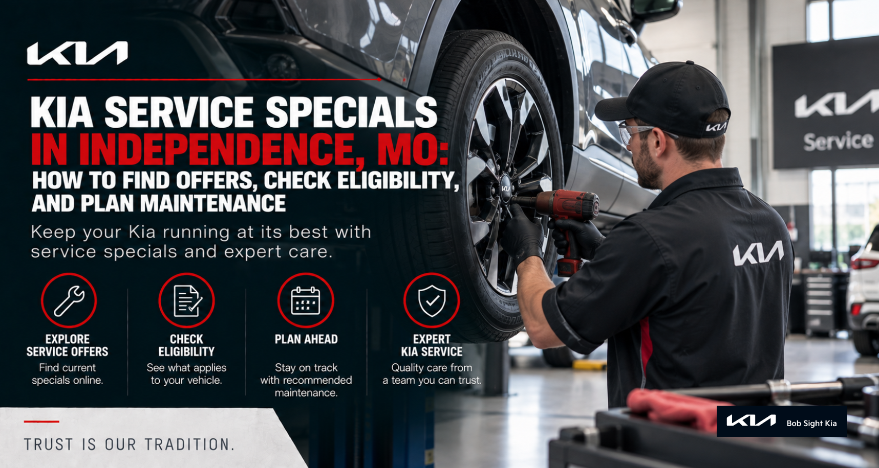 Kia service specials and maintenance planning at Bob Sight Kia in Independence, Missouri
