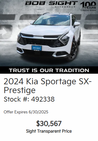 Bob Sight Independence Kia New Vehicle Specials